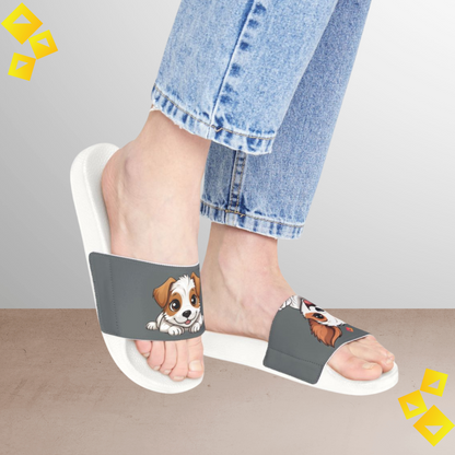 Sandals, Jack Russell Terrier Cartoon Dog Print, Womens Removable Strap Shoes, Cute Puppy Summer Footwear, Gift for Dog Moms