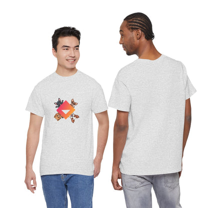 Unisex T-Shirt – Cute Puppy Faces – Colorful Dog Art by JEM
