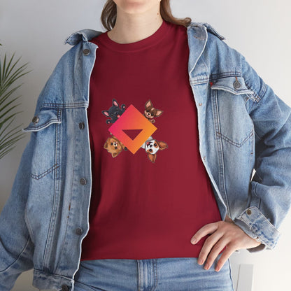 Unisex T-Shirt – Cute Puppy Faces – Colorful Dog Art by JEM