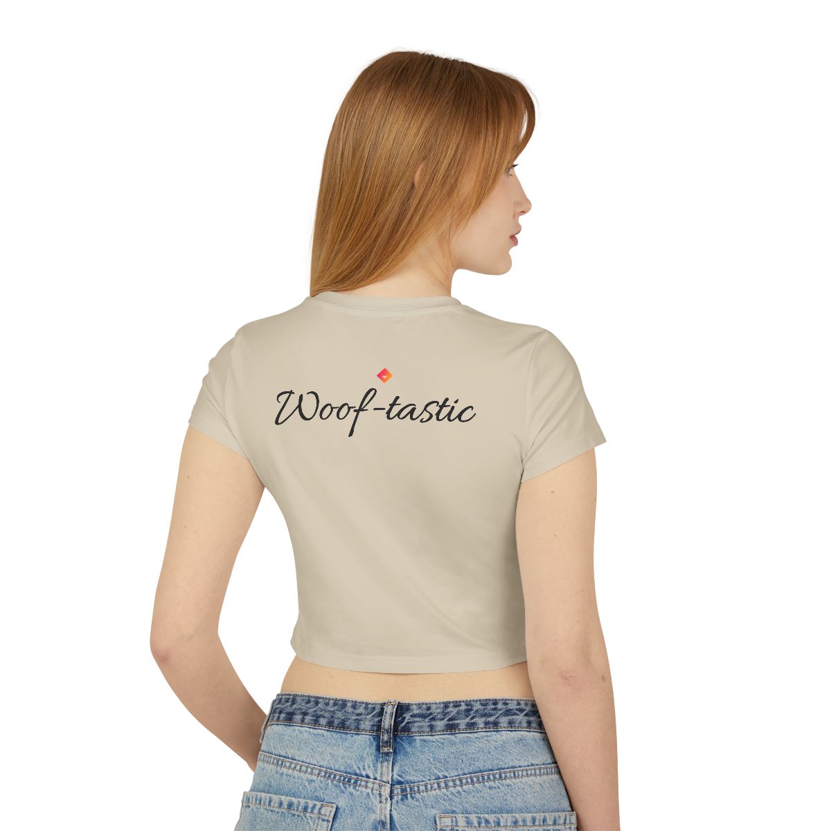 Baby Tee Woof-tastic Vibes Only – Playful Puppy Skateboard Design – Fun Women’s Shirt with Cool Vibes