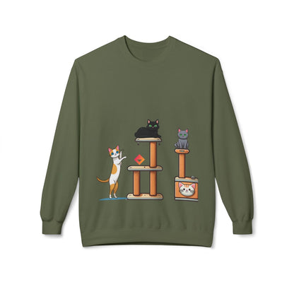 Kawaii Kittens Cozy Crewneck | Cute Cat Tree <Ugly Sweater> Style Sweatshirt