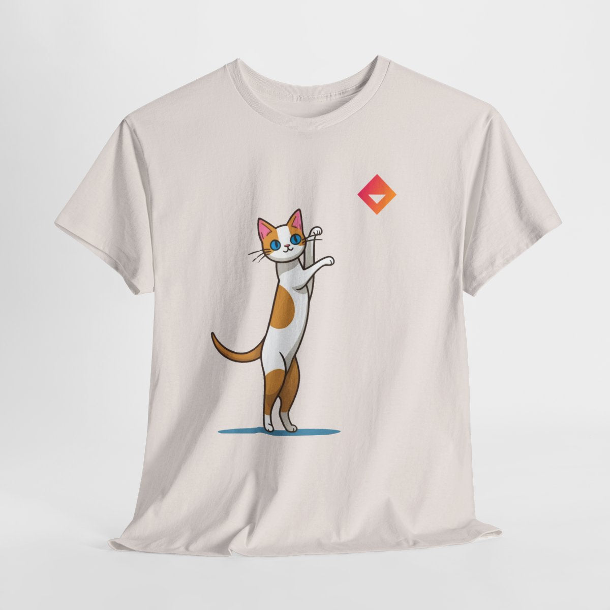 Playful Cat T-Shirt | Orange Tabby & JEM Diamond Design | Gift for Cat Lovers