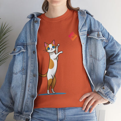 Playful Cat T-Shirt | Orange Tabby & JEM Diamond Design | Gift for Cat Lovers