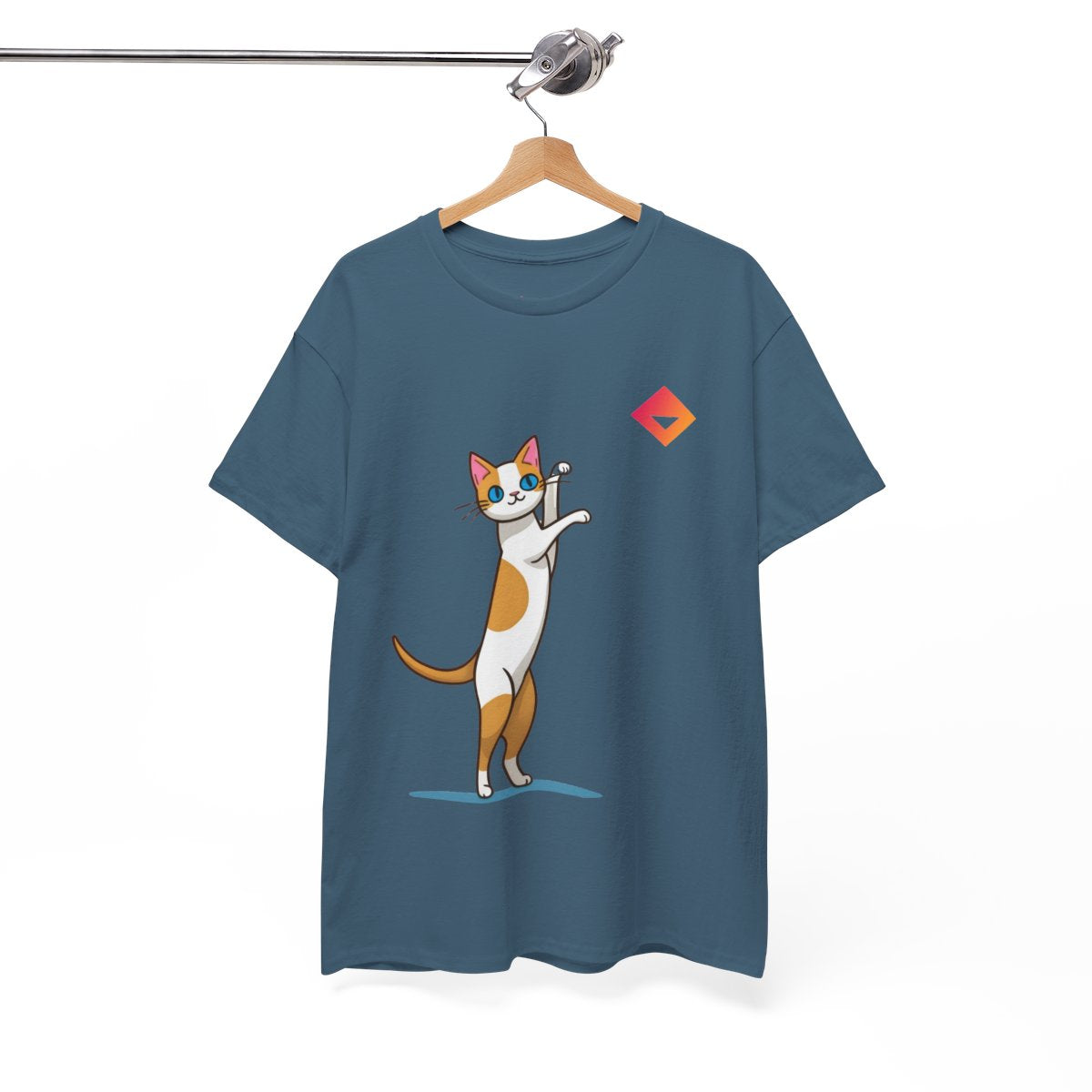 Playful Cat T-Shirt | Orange Tabby & JEM Diamond Design | Gift for Cat Lovers