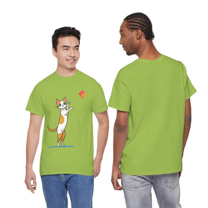 Playful Cat T-Shirt | Orange Tabby & JEM Diamond Design | Gift for Cat Lovers