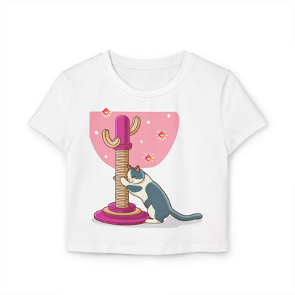 Scratch That! | Baby Tee for Cat Lovers with Cosmic Style