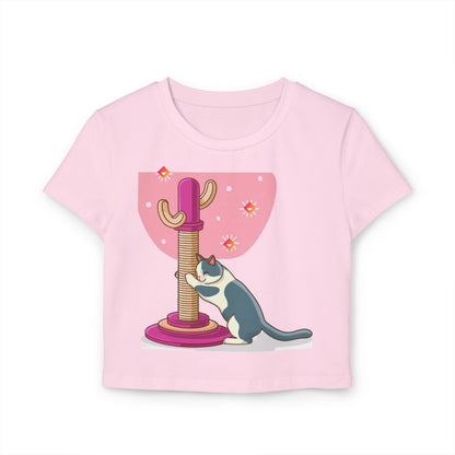 Scratch That! | Baby Tee for Cat Lovers with Cosmic Style
