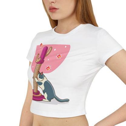 Scratch That! | Baby Tee for Cat Lovers with Cosmic Style