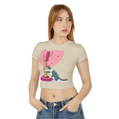 Scratch That! | Baby Tee for Cat Lovers with Cosmic Style