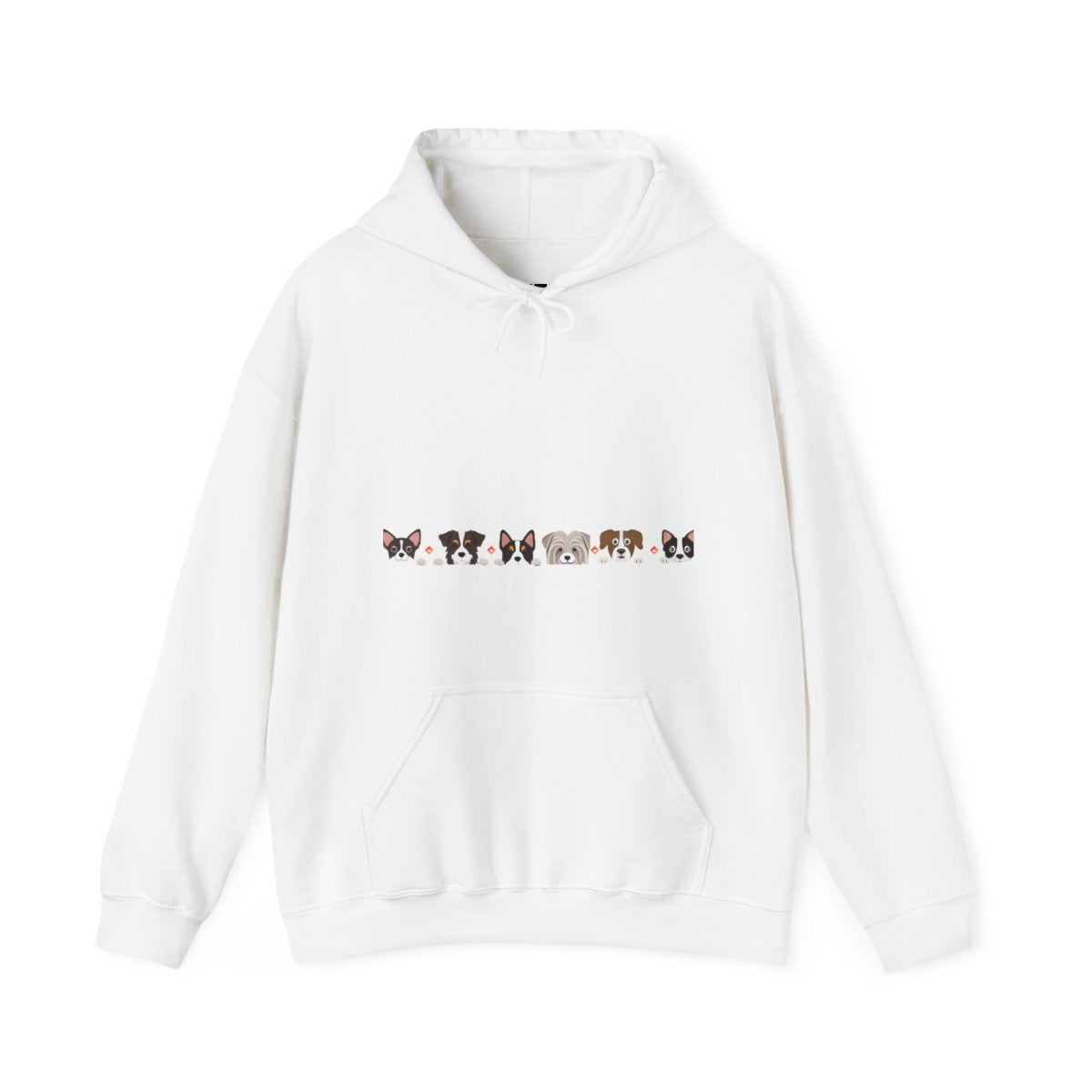 Dog Faces Hoodie | Cute Puppy Lineup Sweatshirt | Unisex Heavy Blend Hoodie