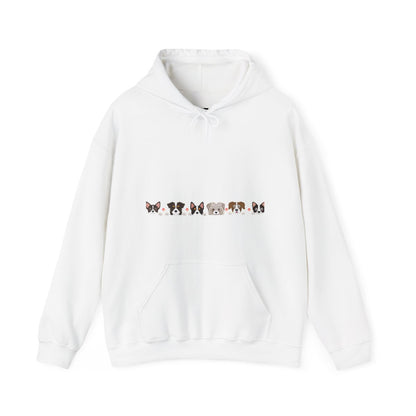 Dog Faces Hoodie | Cute Puppy Lineup Sweatshirt | Unisex Heavy Blend Hoodie