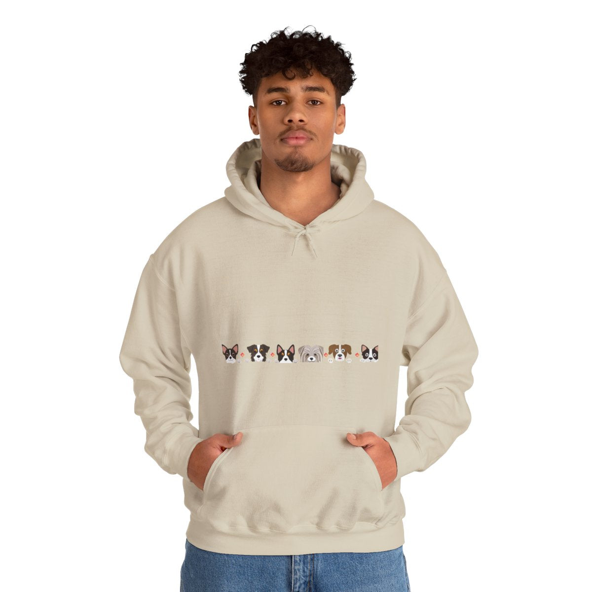 Dog Faces Hoodie | Cute Puppy Lineup Sweatshirt | Unisex Heavy Blend Hoodie