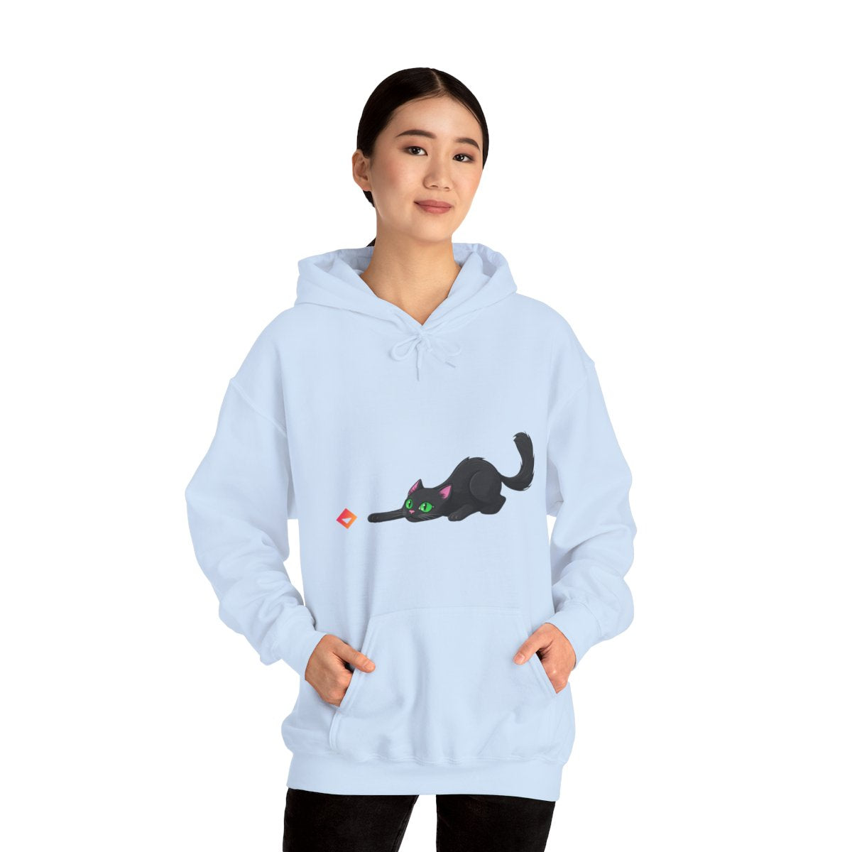 Black Cat Hoodie | Cute Cat & JEM Diamond | Unisex Heavy Blend Sweatshirt