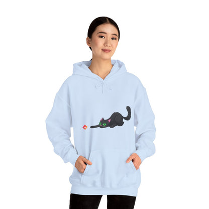 Black Cat Hoodie | Cute Cat & JEM Diamond | Unisex Heavy Blend Sweatshirt