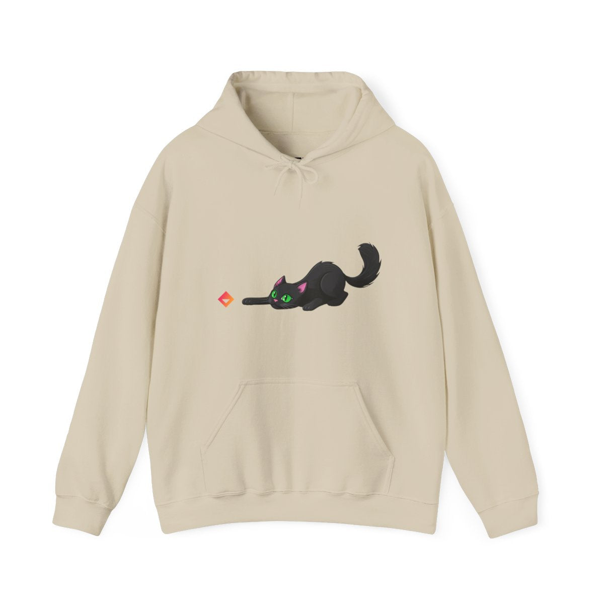 Black Cat Hoodie | Cute Cat & JEM Diamond | Unisex Heavy Blend Sweatshirt