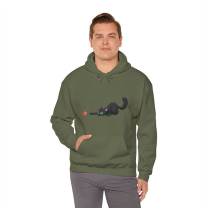 Black Cat Hoodie | Cute Cat & JEM Diamond | Unisex Heavy Blend Sweatshirt