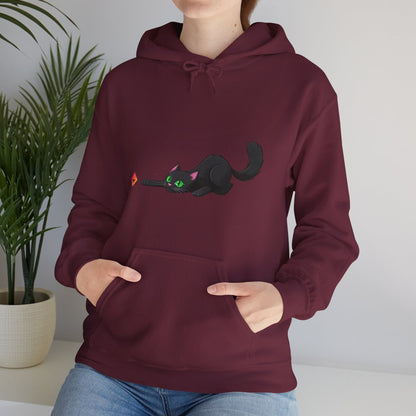 Black Cat Hoodie | Cute Cat & JEM Diamond | Unisex Heavy Blend Sweatshirt
