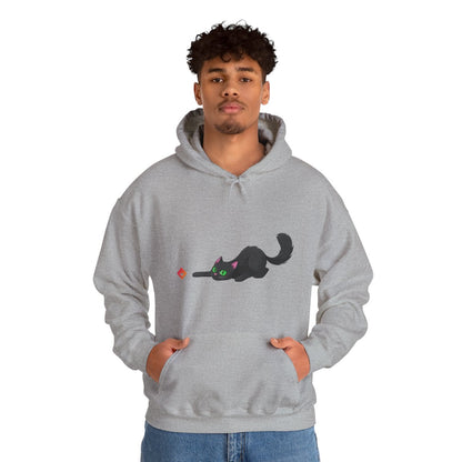 Black Cat Hoodie | Cute Cat & JEM Diamond | Unisex Heavy Blend Sweatshirt