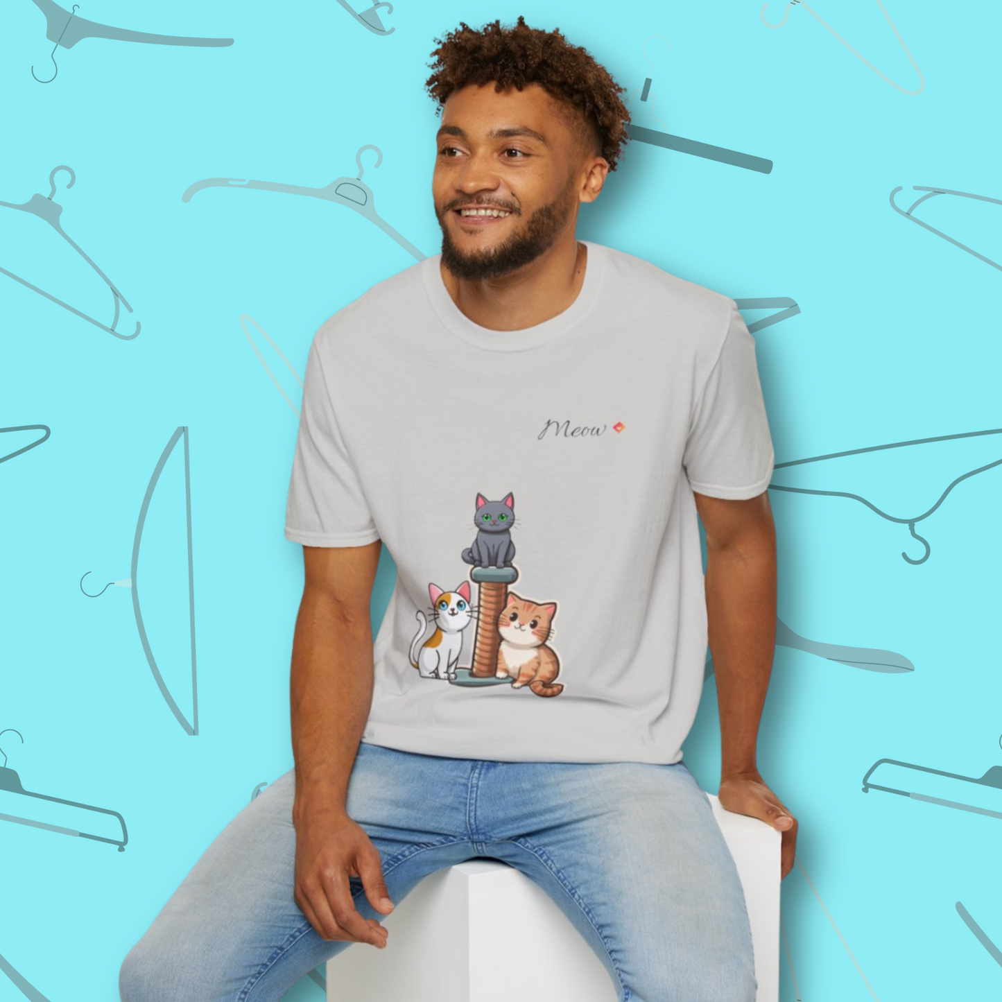 MEOW MEOW Cartoon Cat T-Shirt