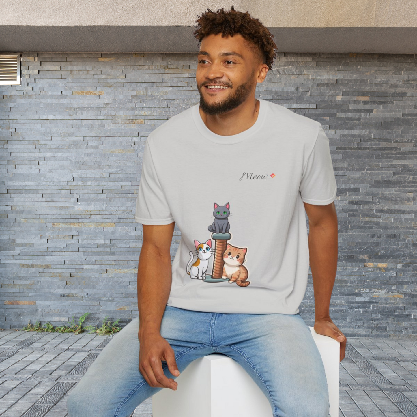 MEOW MEOW Cartoon Cat T-Shirt
