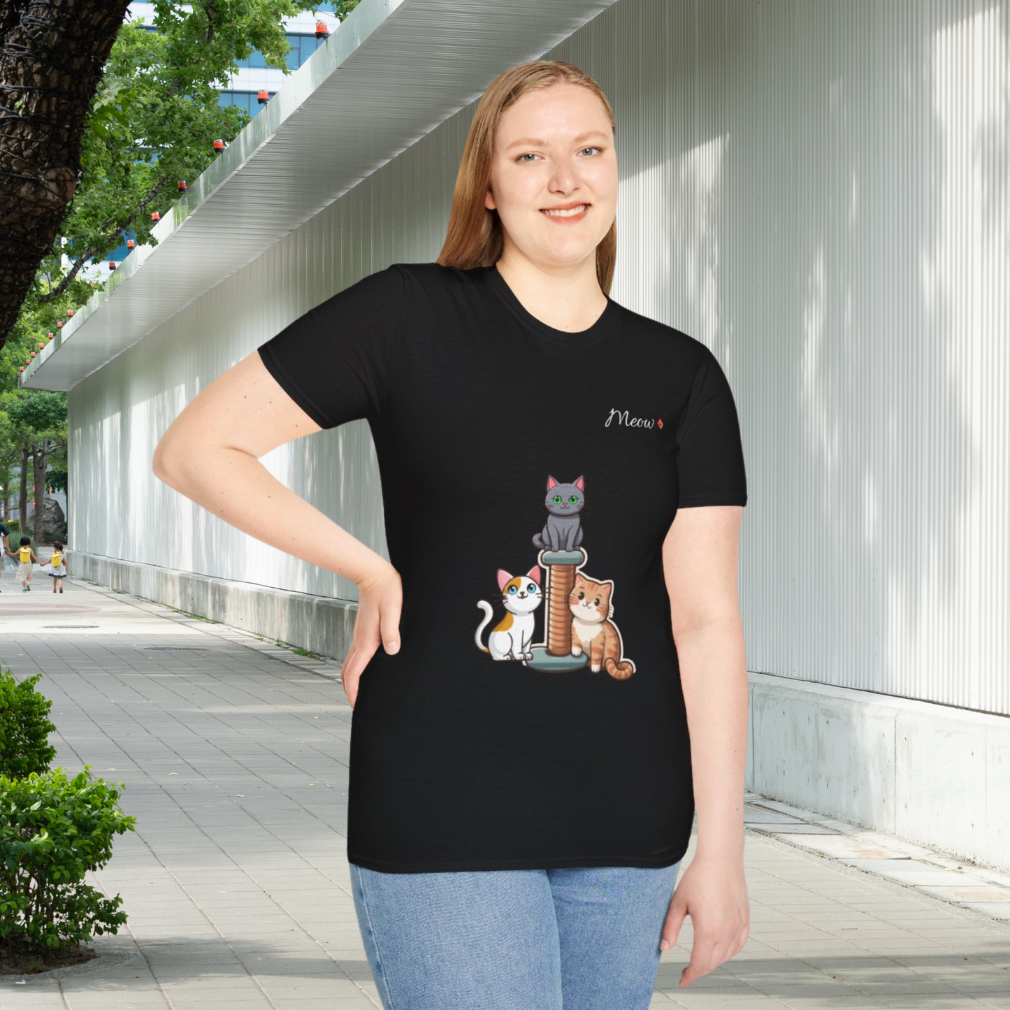MEOW MEOW Cartoon Cat T-Shirt