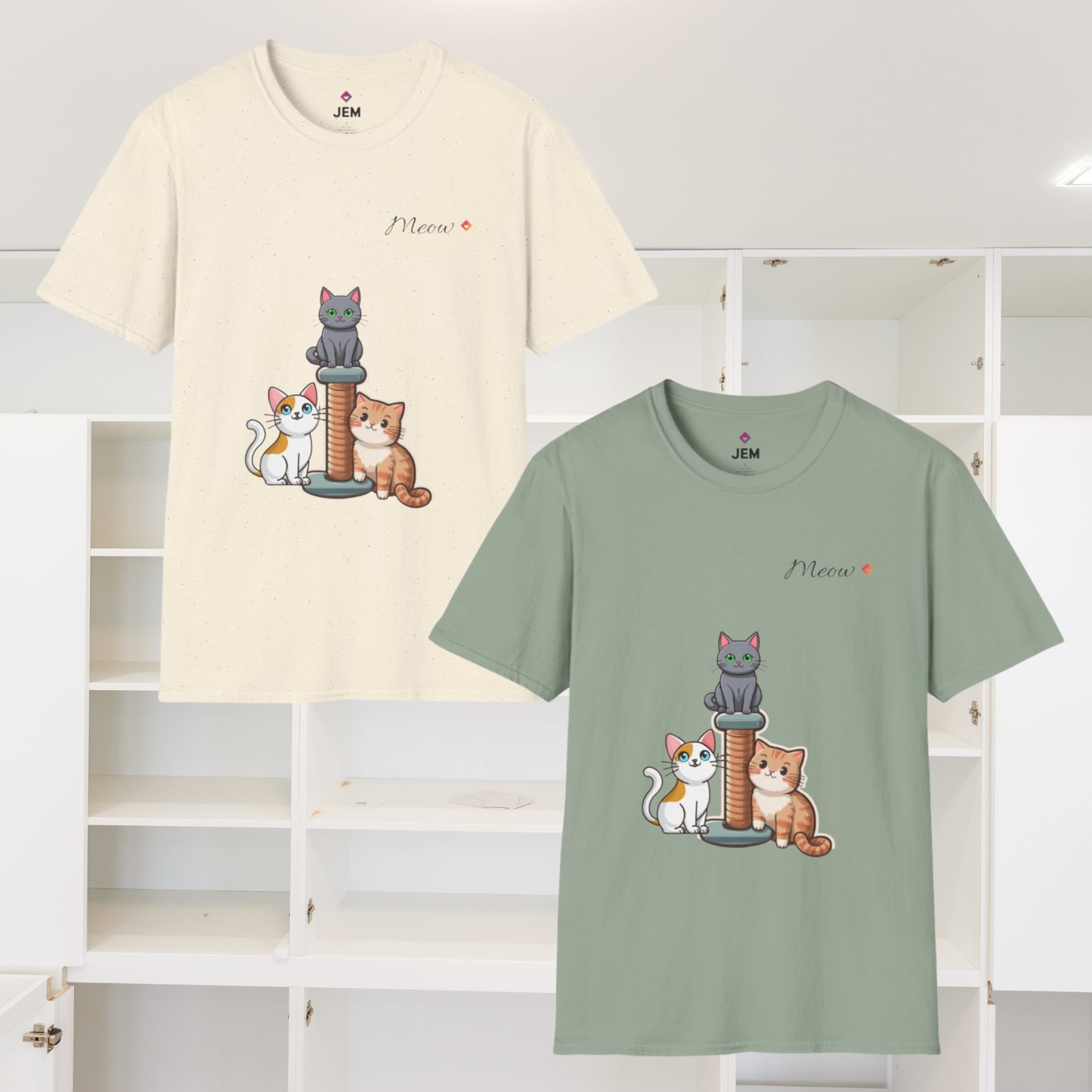 MEOW MEOW Cartoon Cat T-Shirt