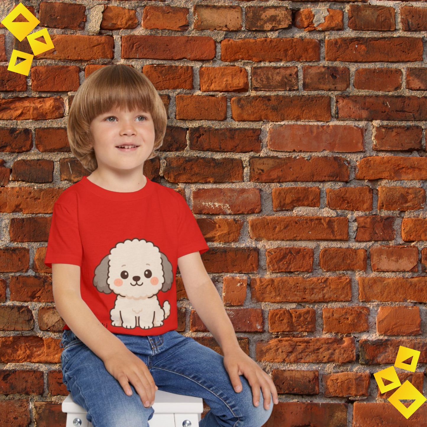 Toddler Tee, Cute Puppy Dog Print T Shirt, Kids Cotton Top, Adorable Pet Lover Outfit, Birthday Gift, Playdate Apparel