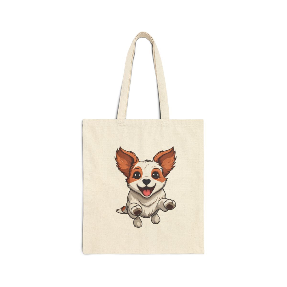 Skater Pup Cotton Tote Bag | Reusable Dog Lover Canvas Bag | Eco-Friendly Market Tote