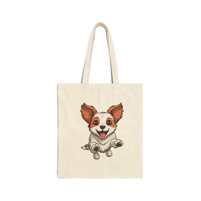 Skater Pup Cotton Tote Bag | Reusable Dog Lover Canvas Bag | Eco-Friendly Market Tote