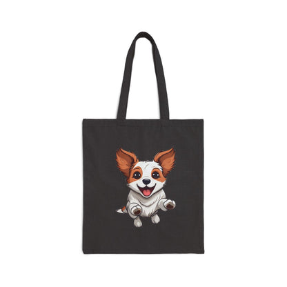 Skater Pup Cotton Tote Bag | Reusable Dog Lover Canvas Bag | Eco-Friendly Market Tote