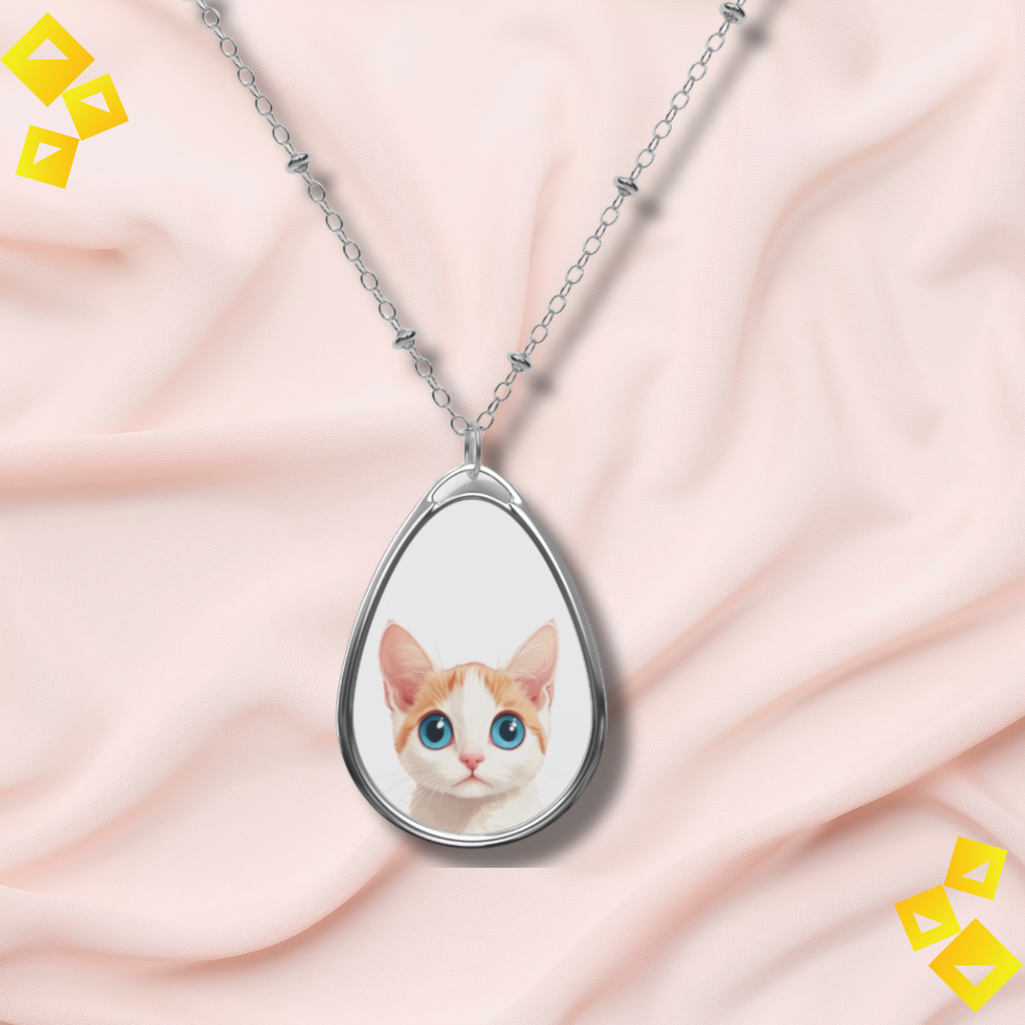 Oval Cat Necklace - Cute Kitty Portrait Pendant - Holiday Gift for Cat Lovers - Pet Lover Jewelry