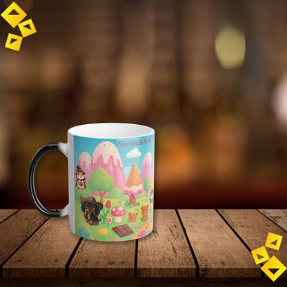Accent Coffee Mug - Cute Animals with Balloons and Pink Trees - Whimsical Funny Gift - 11oz & 15oz - You Made It to Trick or Treat!