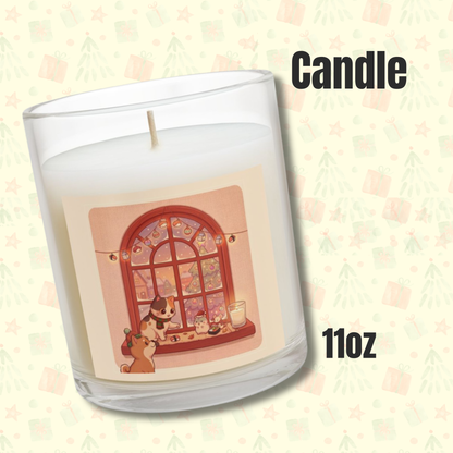 Cozy Window Cats Glass Candle | 11oz Soy Candle, Warm Autumn Vibes