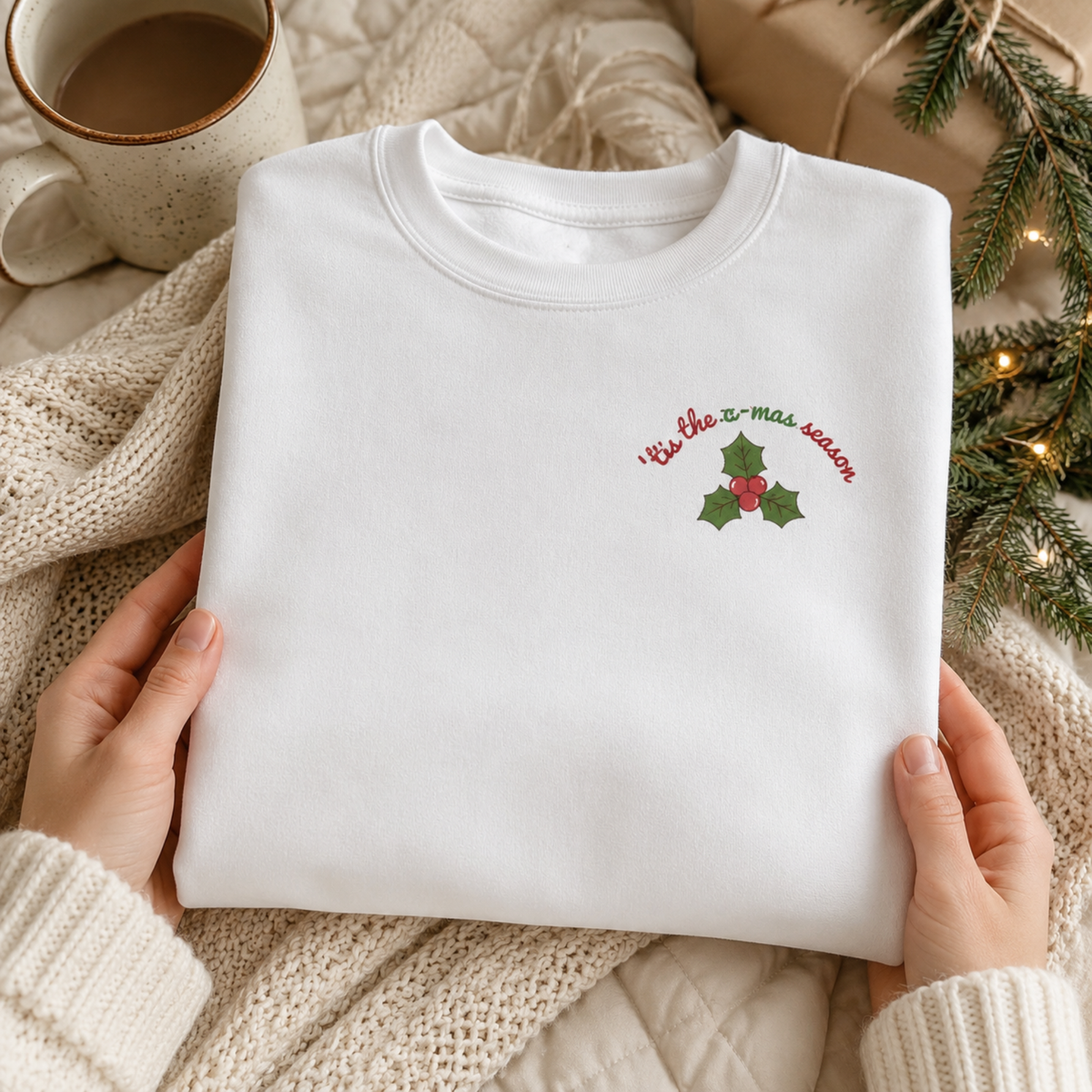 Cozy Puppy in Blanket Sweatshirt | holiday holly, 'cue it's cold outside'