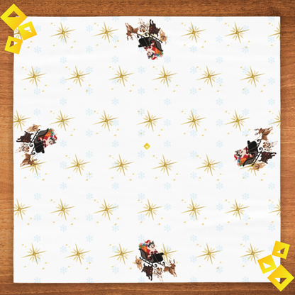 Christmas Dog Sleigh Tablecloth - Festive Holiday Table Decor with Husky Santa and Gift Sleigh