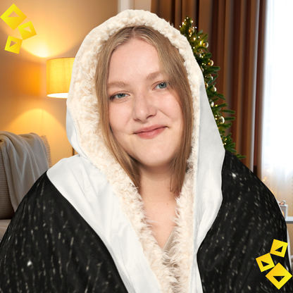 Merry Christmas Hooded Blanket - Cozy Holiday Snuggle Blanket with Cute Festive Animals under Starry Night