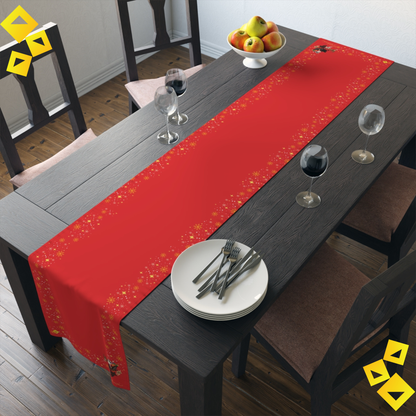 Christmas Table Runner - Festive Holiday Sleigh Design in Cotton or Polyester