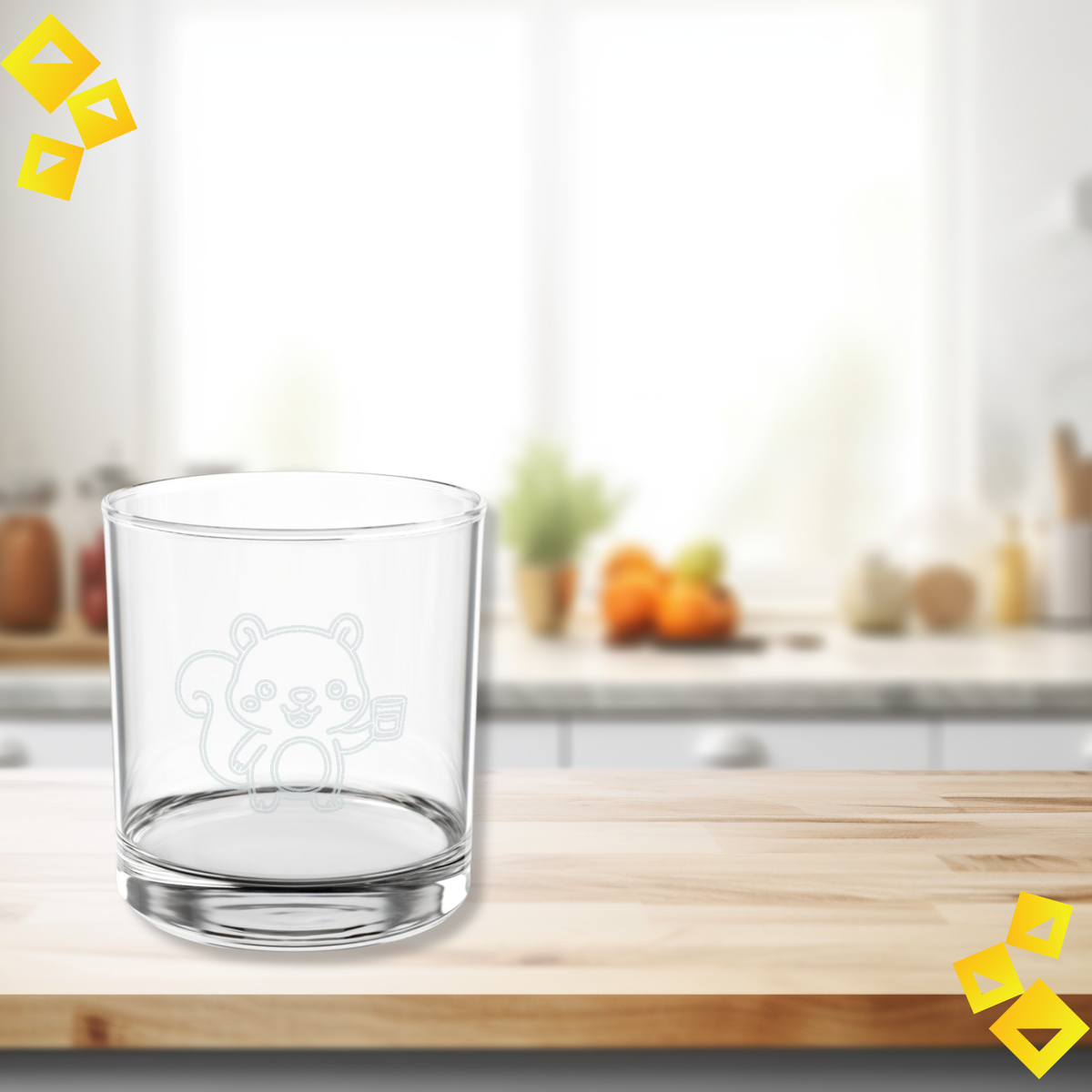 Whiskey Glass - Cute Squirrel Engraving - Animal Lover Gift for Him or Her - Adorable Woodland Barware for Home or Office