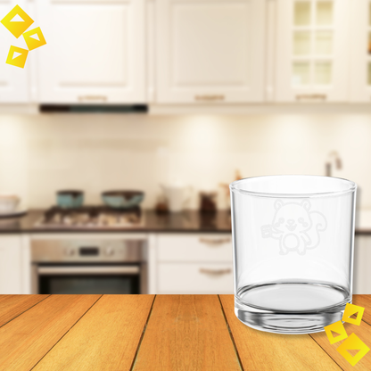 Whiskey Glass - Cute Squirrel Engraving - Animal Lover Gift for Him or Her - Adorable Woodland Barware for Home or Office
