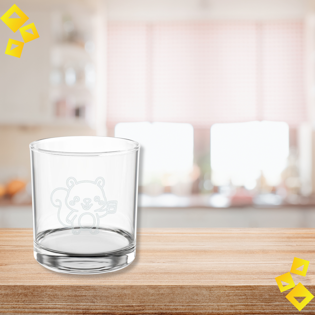 Whiskey Glass - Cute Squirrel Engraving - Animal Lover Gift for Him or Her - Adorable Woodland Barware for Home or Office