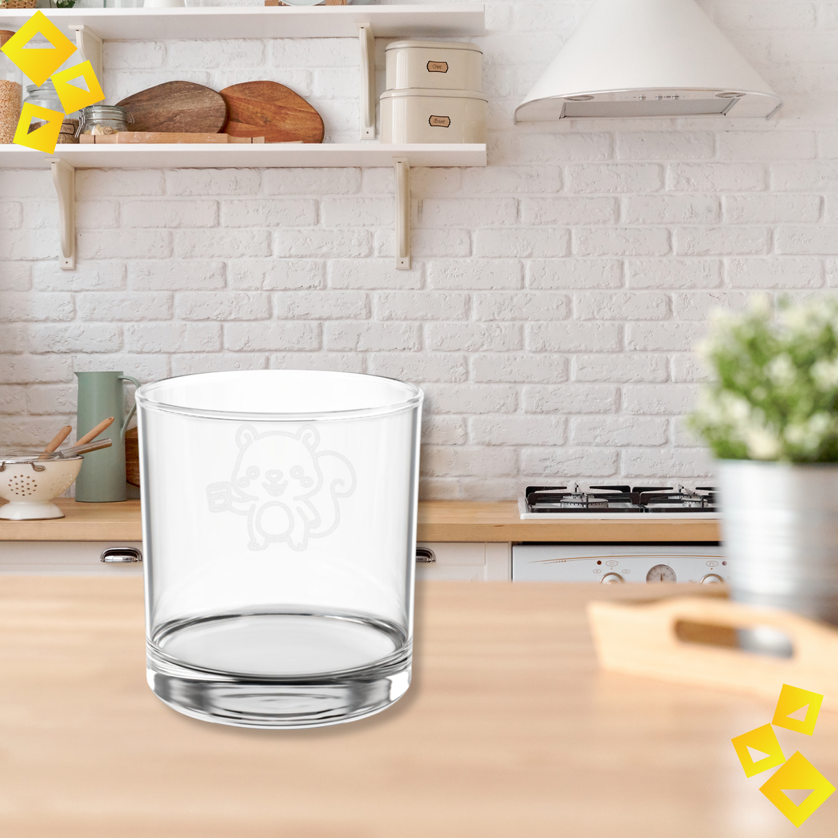 Whiskey Glass - Cute Squirrel Engraving - Animal Lover Gift for Him or Her - Adorable Woodland Barware for Home or Office
