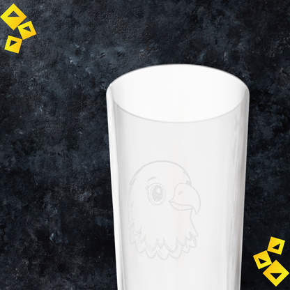 Personalized Pint Glass - Eagle Engraving - Custom Beer Glass for Him - Engraved Barware Gift for Animal & Bird Lovers