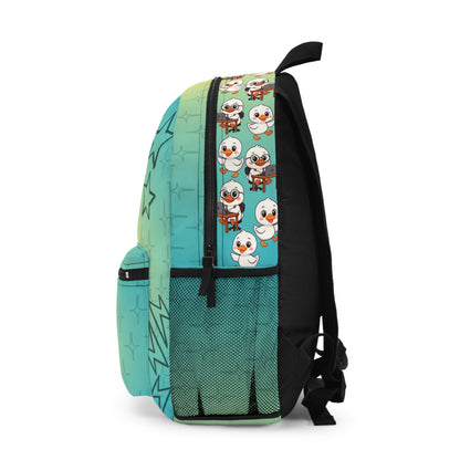 Cute Duck School Backpack | You Can Do It A+ Motivational Bag for Kids | Kawaii Cartoon Print | Fun Book Bag with Side Pockets & Zippers