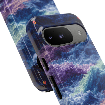 iPhone 17 Tough Case - Stormy Ocean Wave Pattern - Blue & Purple Water Design Protective Phone Cover for Sea Lovers
