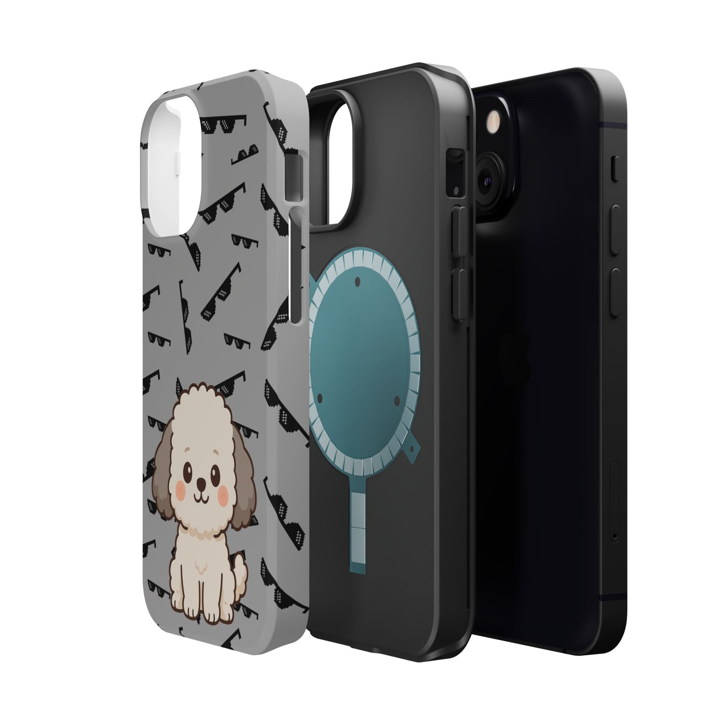 Cute Dog Magnetic Phone Case | Pet Lover Gift | Stylish Tough Cover | Cartoon Dog Print | MagSafe Compatible | Fun Phone Accessory
