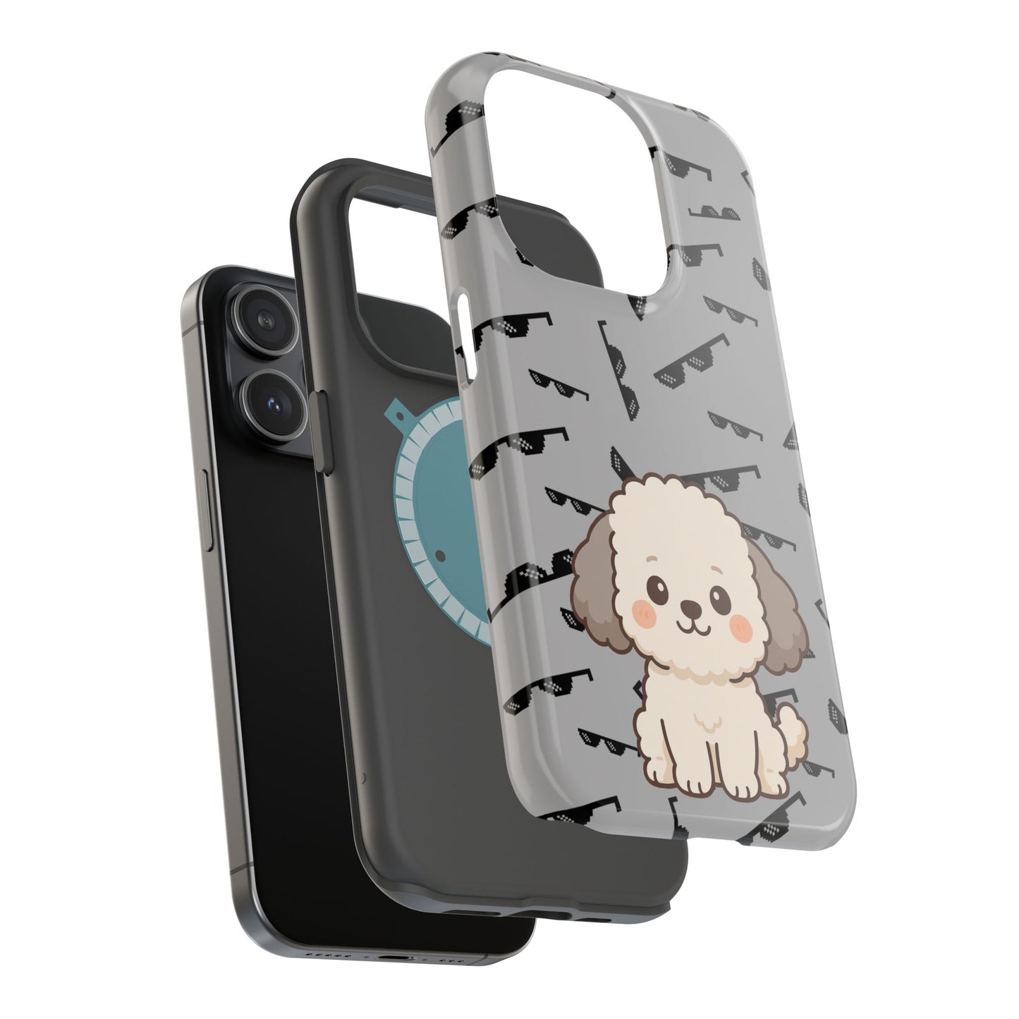 Cute Dog Magnetic Phone Case | Pet Lover Gift | Stylish Tough Cover | Cartoon Dog Print | MagSafe Compatible | Fun Phone Accessory