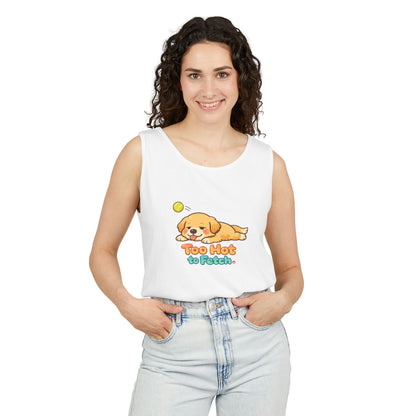 Too Hot to Fetch Labrador Illustration Tank Top | Cute Summer Dog Tee