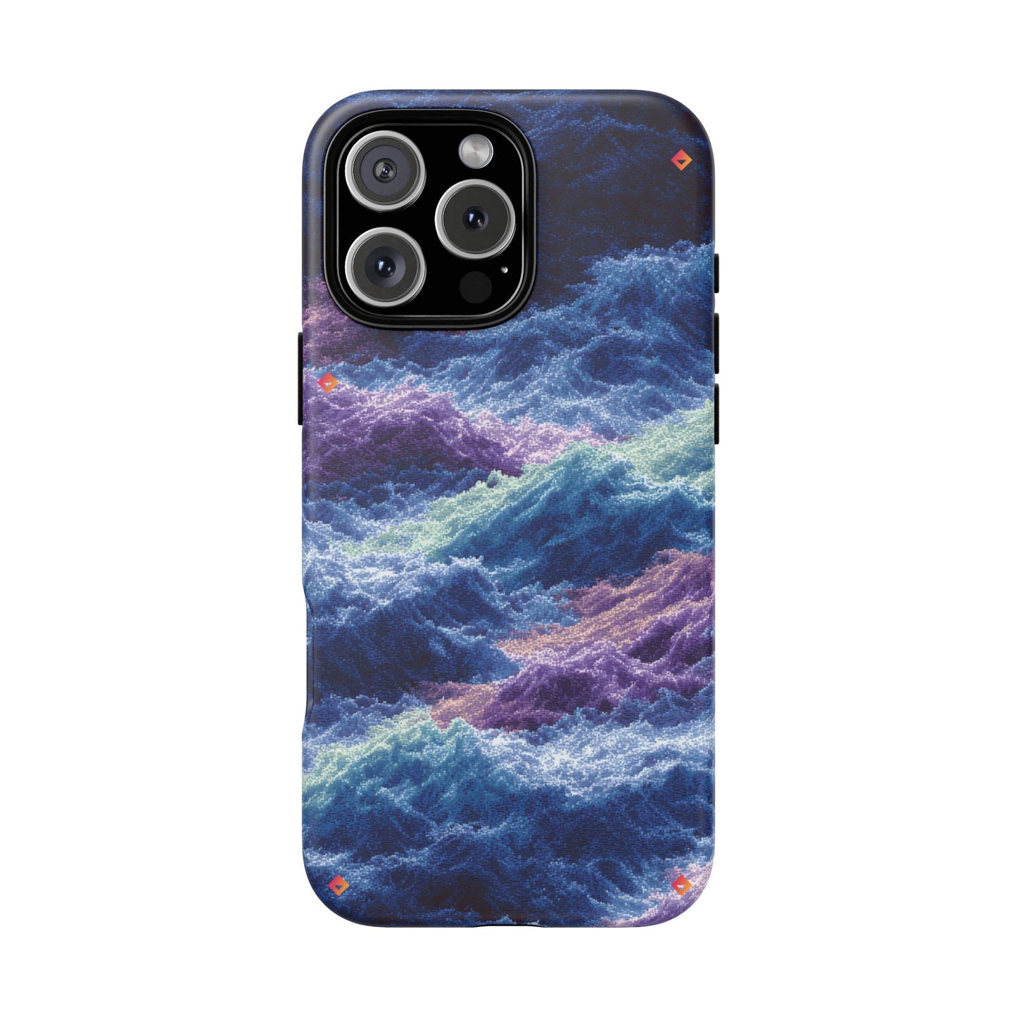 iPhone 17 Tough Case - Stormy Ocean Wave Pattern - Blue & Purple Water Design Protective Phone Cover for Sea Lovers