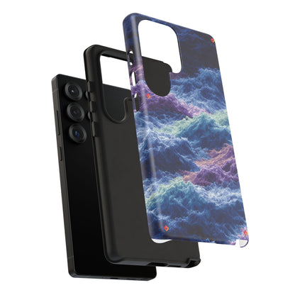 iPhone 17 Tough Case - Stormy Ocean Wave Pattern - Blue & Purple Water Design Protective Phone Cover for Sea Lovers