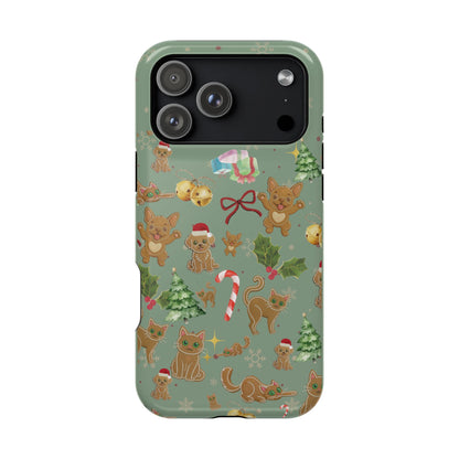 iPhone 17 Tough Case - Christmas Gingerbread Cookie & Candy Cane Pattern - Festive Holiday Protective Phone Cover for Winter Cheer
